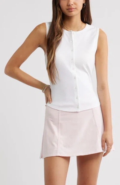 Bp. Cotton Blend Button-up Tank In White