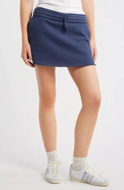 Bp. Cotton Blend Fleece Miniskort In Blue