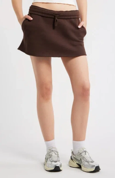 Bp. Cotton Blend Fleece Miniskort In Brown