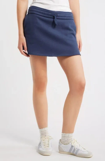 Bp. Cotton Blend Fleece Miniskort In Blue