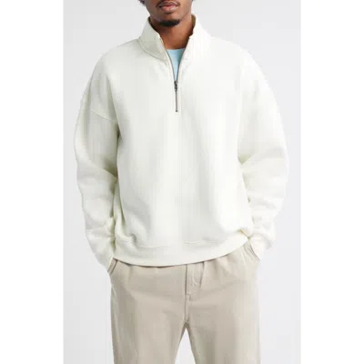 Bp. Cotton Blend Fleece Quarter Zip Pullover In White