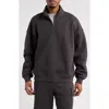 Bp. Cotton Blend Fleece Quarter Zip Pullover In Black Faded