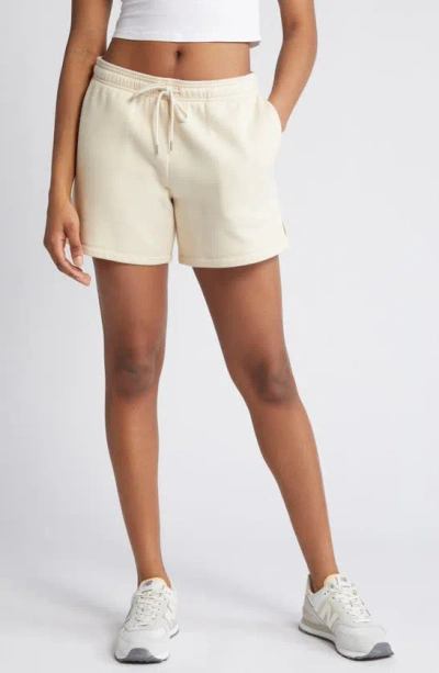 Bp. Cotton Blend Fleece Shorts In Beige Angora