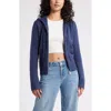Bp. Cotton Blend Hooded Cardigan In Blue Indigo