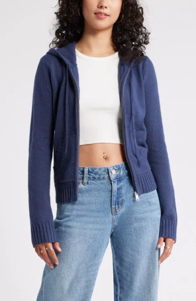 Bp. Cotton Blend Hooded Cardigan In Blue Indigo