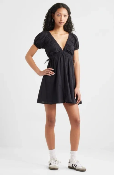 Bp. Cotton Eyelet Embroidered Dress In Black