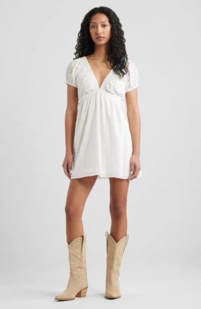 Bp. Cotton Eyelet Embroidered Dress In White Blanc