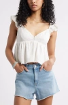 Bp. Cotton Gauze Babydoll Top
