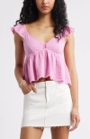 Bp. Cotton Gauze Babydoll Top