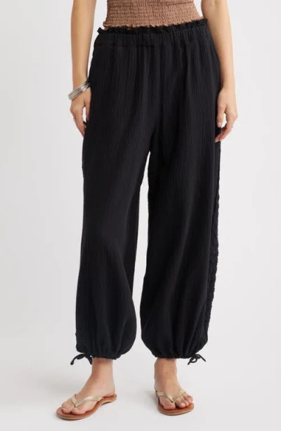 Bp. Cotton Gauze Bloomer Pants In Black