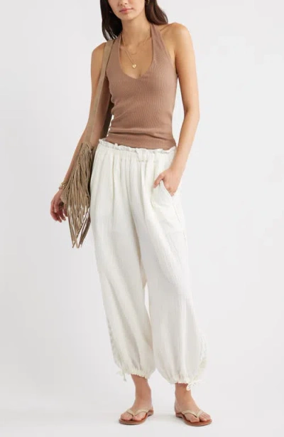 Bp. Cotton Gauze Bloomer Pants In Brown