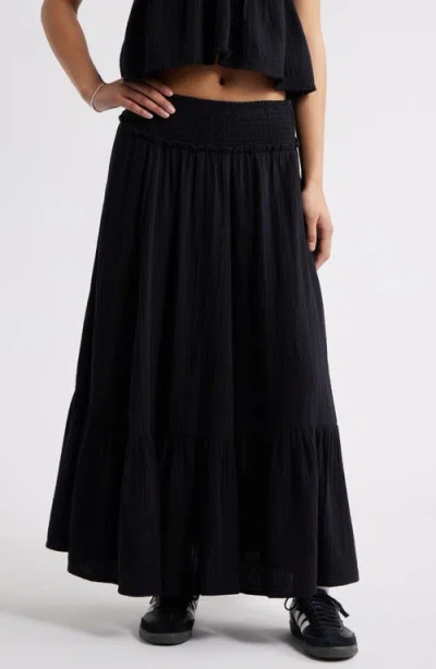 Bp. Cotton Gauze Tiered Maxi Skirt