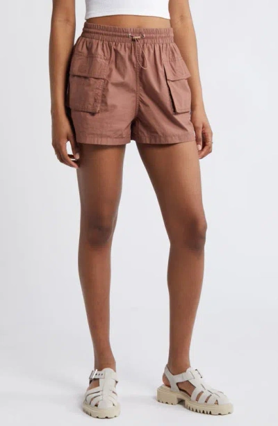 Bp. Cotton Poplin Cargo Shorts In Brown Topaz