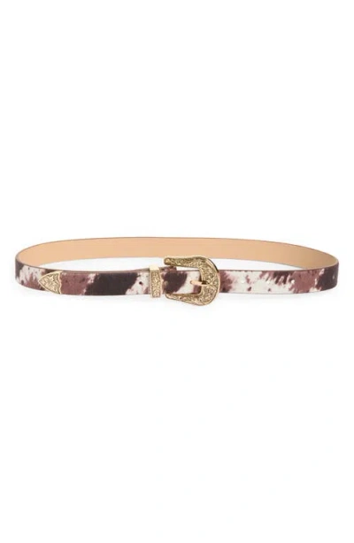Bp. Cow Print Buckle Belt In Brown