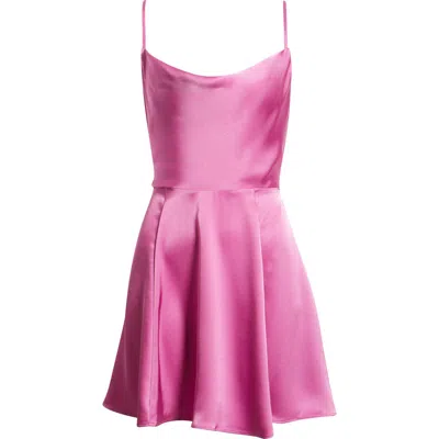 Bp. Cowl Neck Satin Minidress In Pink