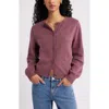 Bp. Crewneck Cotton Blend Cardigan In Purple