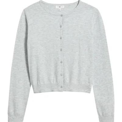 Bp. Crewneck Cotton Blend Cardigan In Gray