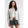 Bp. Crewneck Cotton Blend Cardigan In Grey Soft Heather