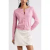 Bp. Crewneck Cotton Blend Cardigan In Pink