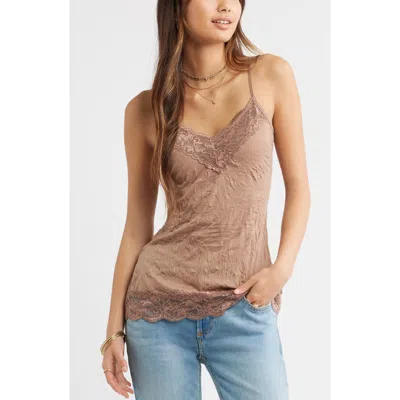 Bp. Crinkle Satin Camisole In Brown