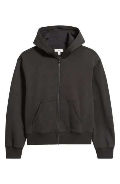 Bp. Crop Fleece Zip Hoodie In Black