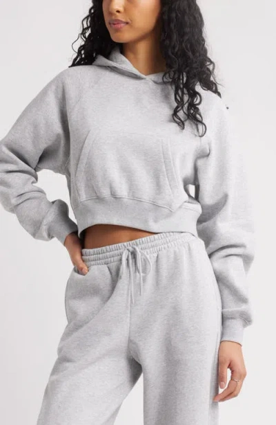 Bp. Crop Hoodie In Grey Soft Heather