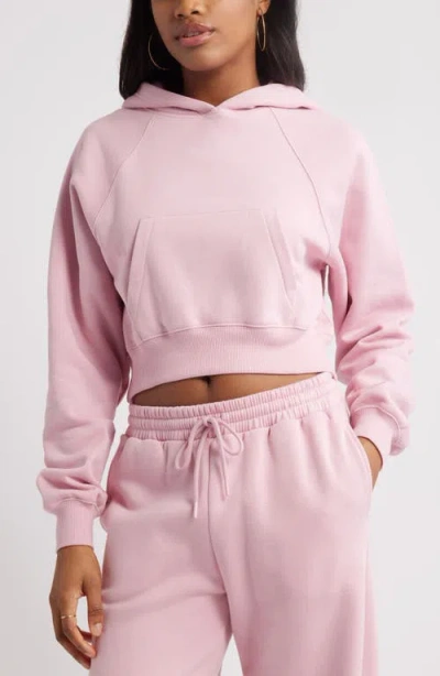 Bp. Crop Hoodie In Pink Cameo