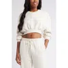 Bp. Crop Sweatshirt In Beige Oatmeal Light Heather