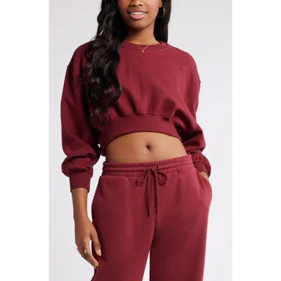 Bp. Crop Sweatshirt In Red Grape