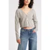 Bp. Crop V-neck Cardigan In Grey Heather