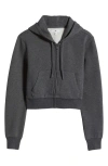 Bp. Crop Zip Fleece Hoodie In Grey Medium Charcoal Heather