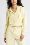 Bp. Crop Zip Fleece Hoodie In Ivory Flan