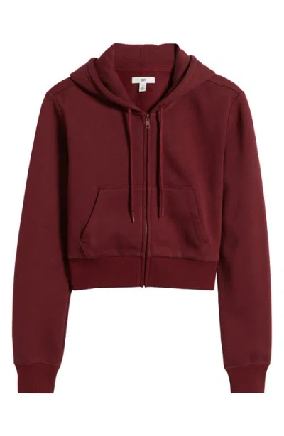 Bp. Crop Zip Fleece Hoodie In Red