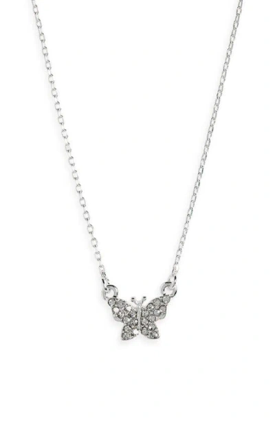 Bp. Crystal Butterfly Pendant Necklace In Silver