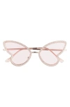 BP. CRYSTAL EMBELLISHED 64MM OVERSIZE BUTTERFLY SUNGLASSES