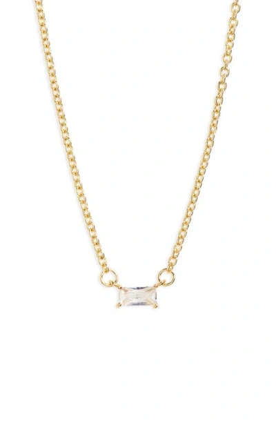 Bp. Cubic Zirconia Pendant Necklace In 14k Gold Dipped
