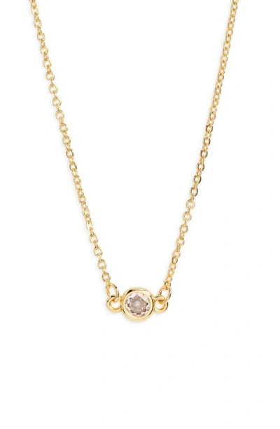 Bp. Cubic Zirconia Pendant Necklace In 14k Gold Dipped