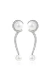B.p. De Silva Jewellers High Seas 18k White Gold Diamond Pearl Earrings