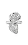 B.p. De Silva Jewellers Lotus Bloom 18k White Gold Diamond Ring