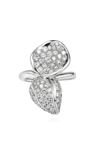 B.p. De Silva Jewellers Lotus Bloom 18k White Gold Diamond Ring