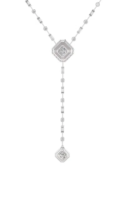 B.p. De Silva Jewellers One Of A Kind Deco Centennial Luminaire 18k White Gold  Diamond Lariat Necklace