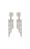 B.p. De Silva Jewellers One Of A Kind Deco Centennial Twenties Tassel Diamond Convertible Earrings In White
