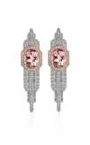 B.p. De Silva Jewellers One Of A Kind Deco Empire Platinum Diamond And Morganite Earrings In Pink