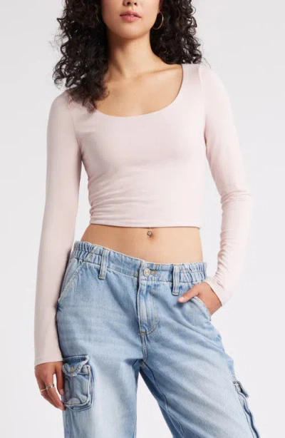 Bp. Deep Scoop Crop Top In Pink Sepia