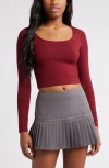 Bp. Deep Scoop Crop Top In Red Grape