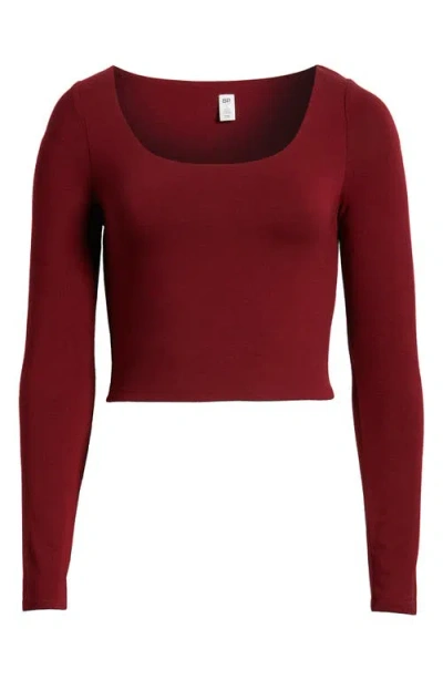 Bp. Deep Scoop Crop Top In Red Grape