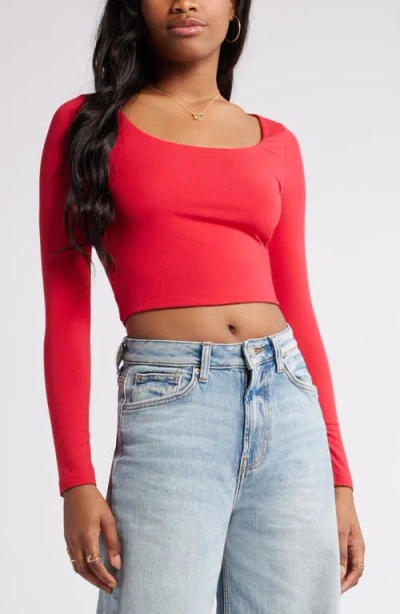 Bp. Deep Scoop Crop Top In Red Lipstick