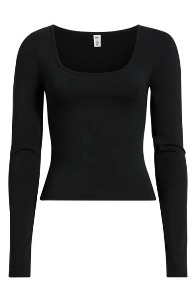 Bp. Deep Scoop Neck Long Sleeve Tee In Black