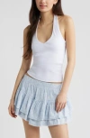 Bp. Deep V-neck Halter Top In White