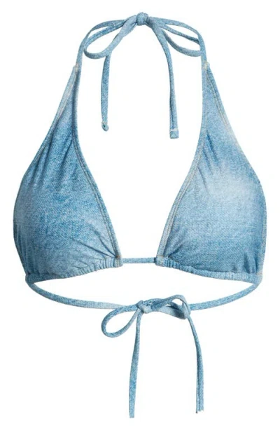 Bp. Denim Print Bikini Top